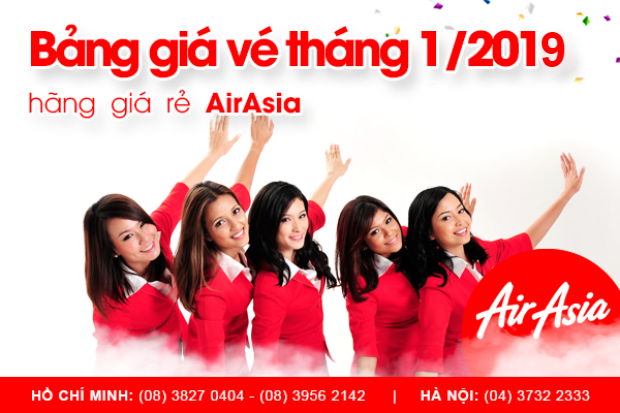 Giá vé máy bay AirAsia tháng 1/2019