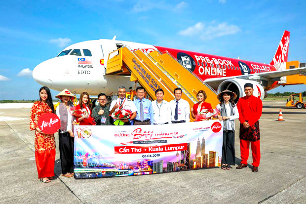 Air Asia rộn ràng khai trương đường bay thẳng Cần Thơ đến Kuala Lumpur