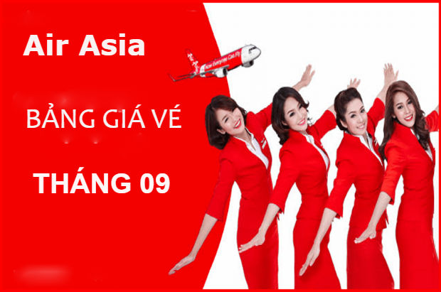 Bảng giá vé máy bay Air Asia tháng 9